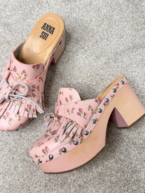 Anna Sui Shoes - Anna Sui Ashley Anthropologie Platform Pink Floral Clogs 5